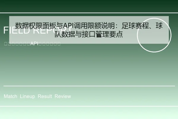 数据权限面板与API调用限额说明：足球赛程、球队数据与接口管理要点